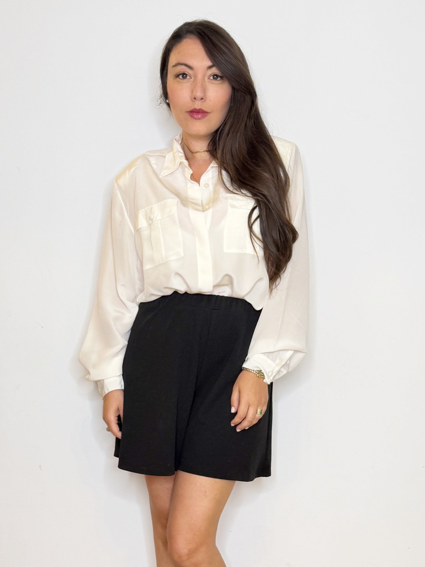 Camicia bianca in 100% seta