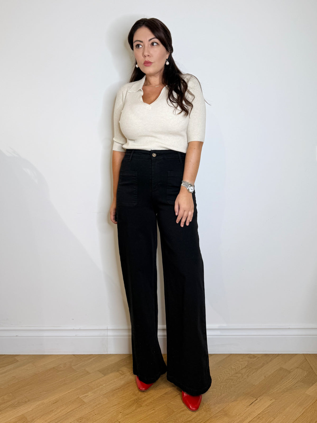 Pantalone jeans wide leg