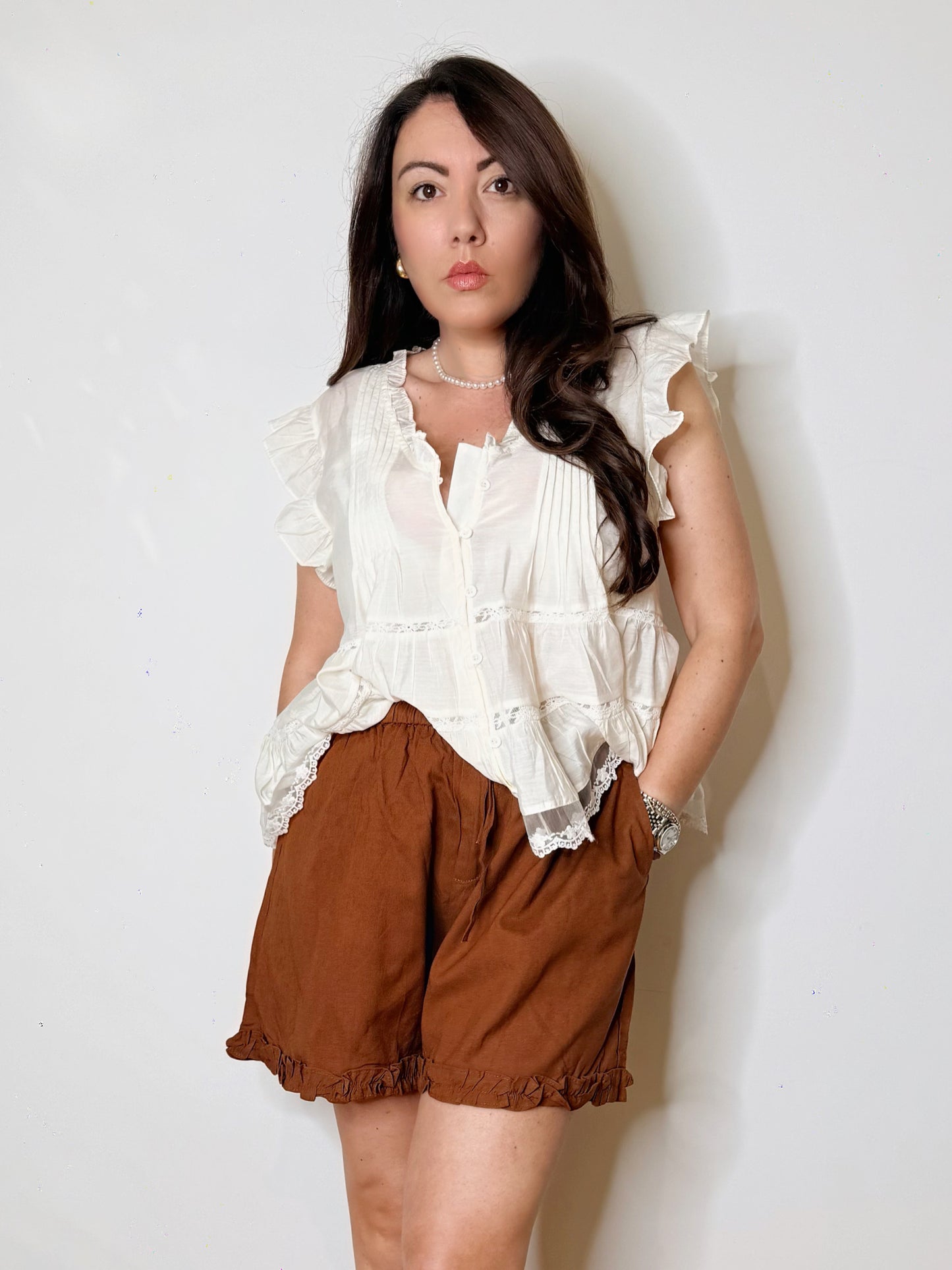 Shorts svasato cioccolato