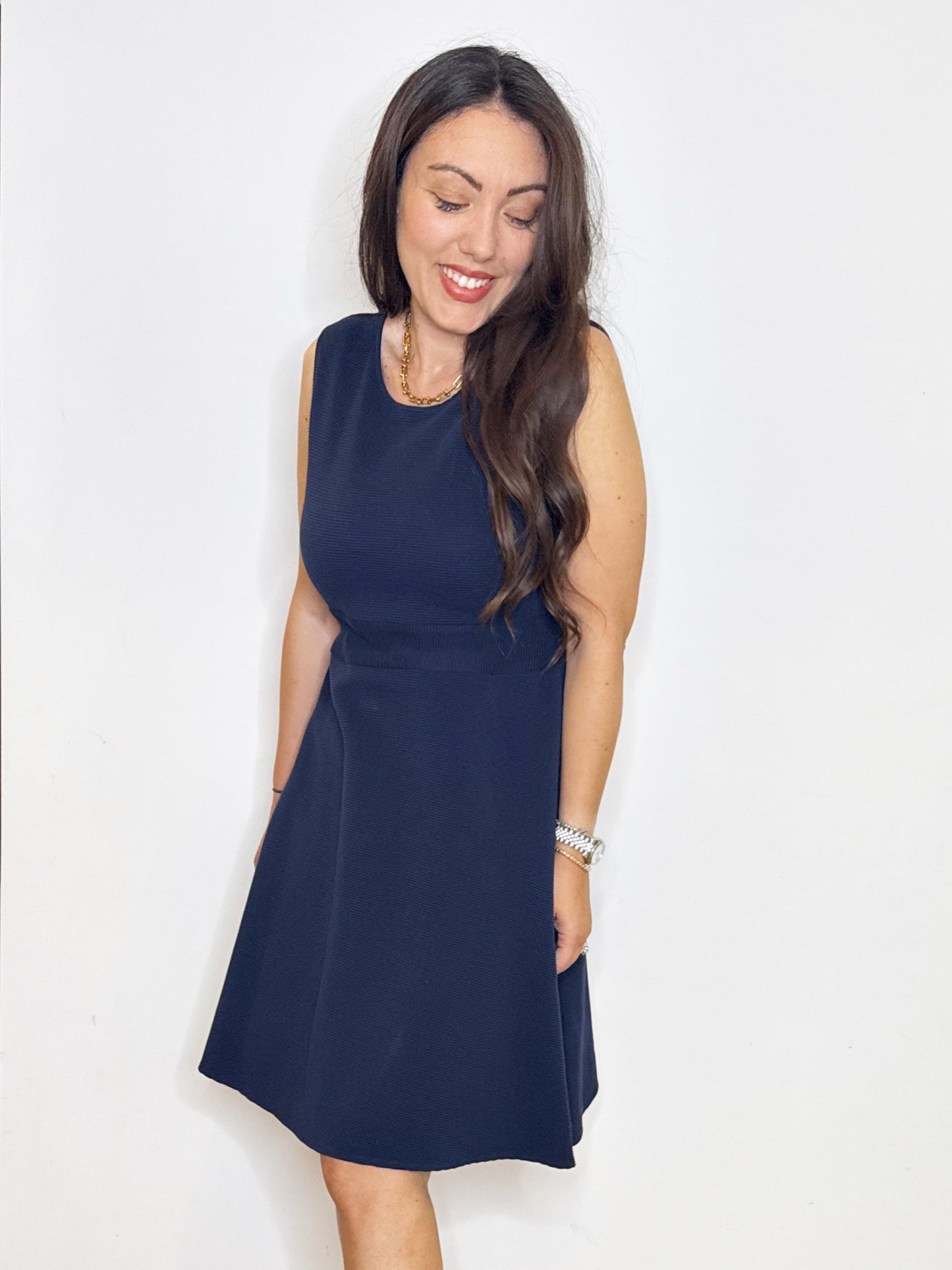 Abito blu in cotone