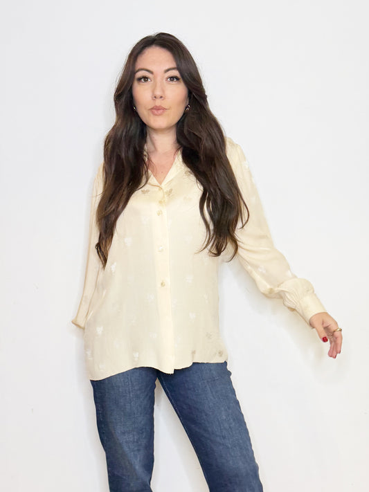 Camicia crema 100% seta