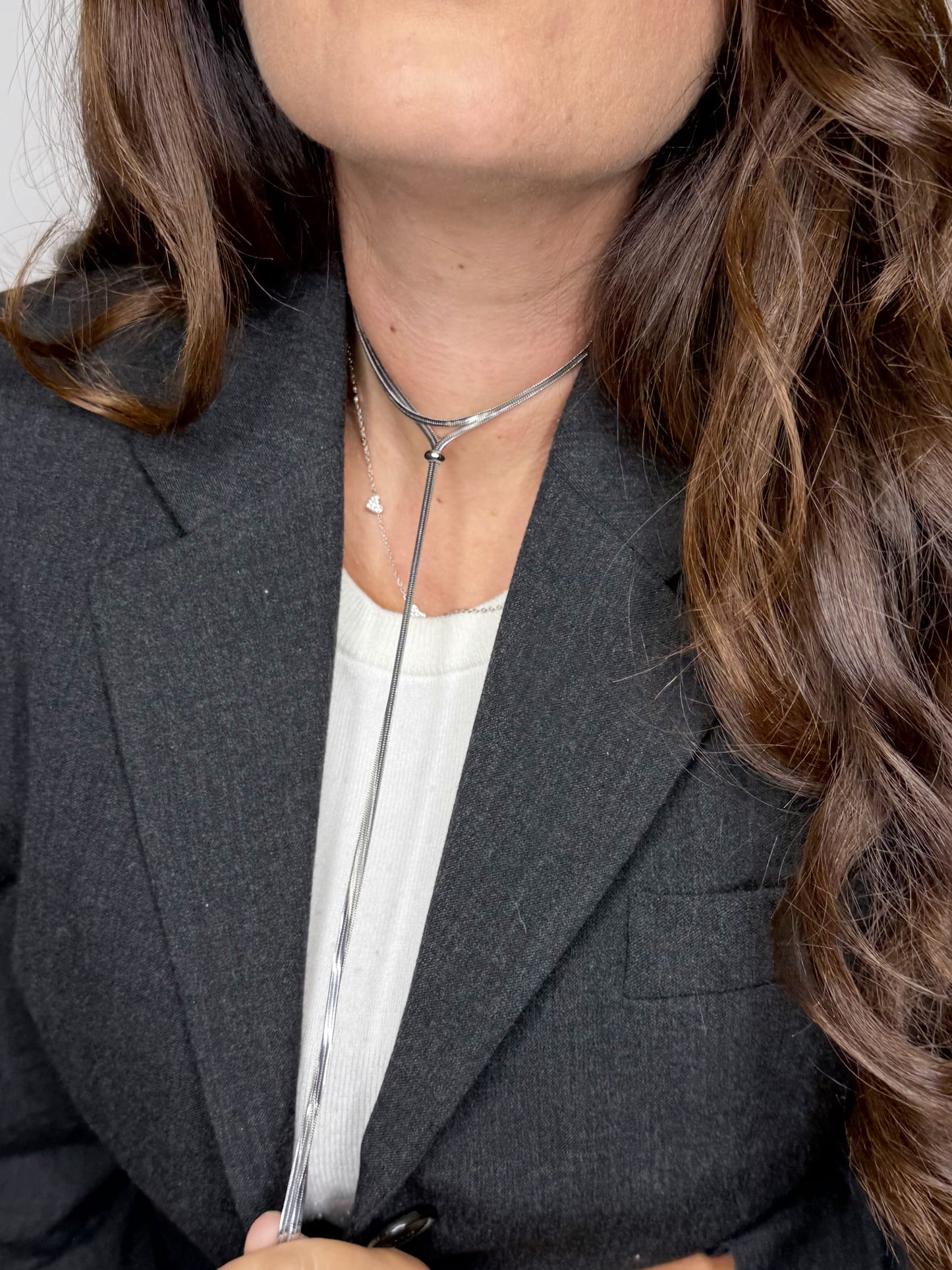 Collana saliscendi minimal silver