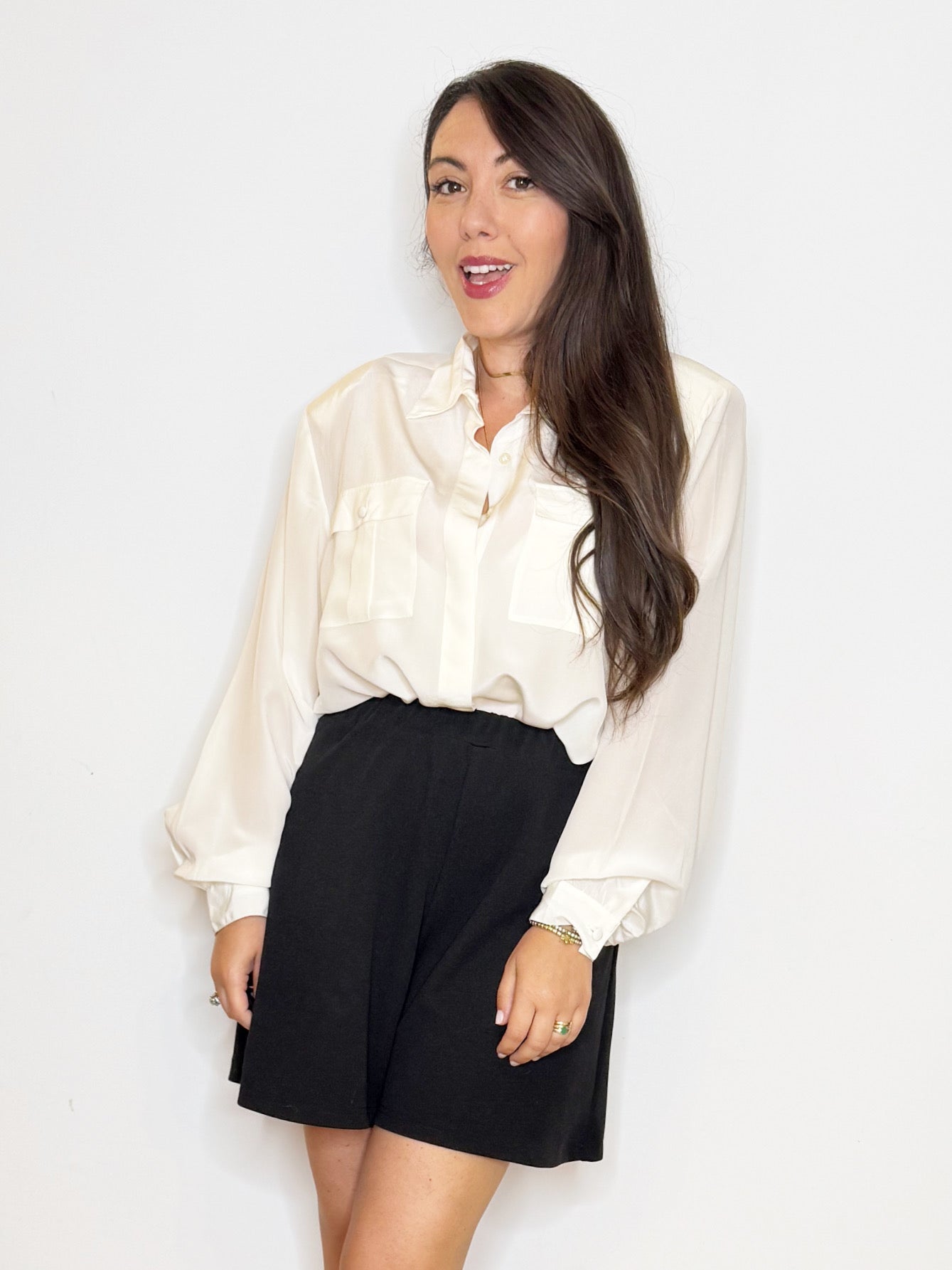 Camicia bianca in 100% seta