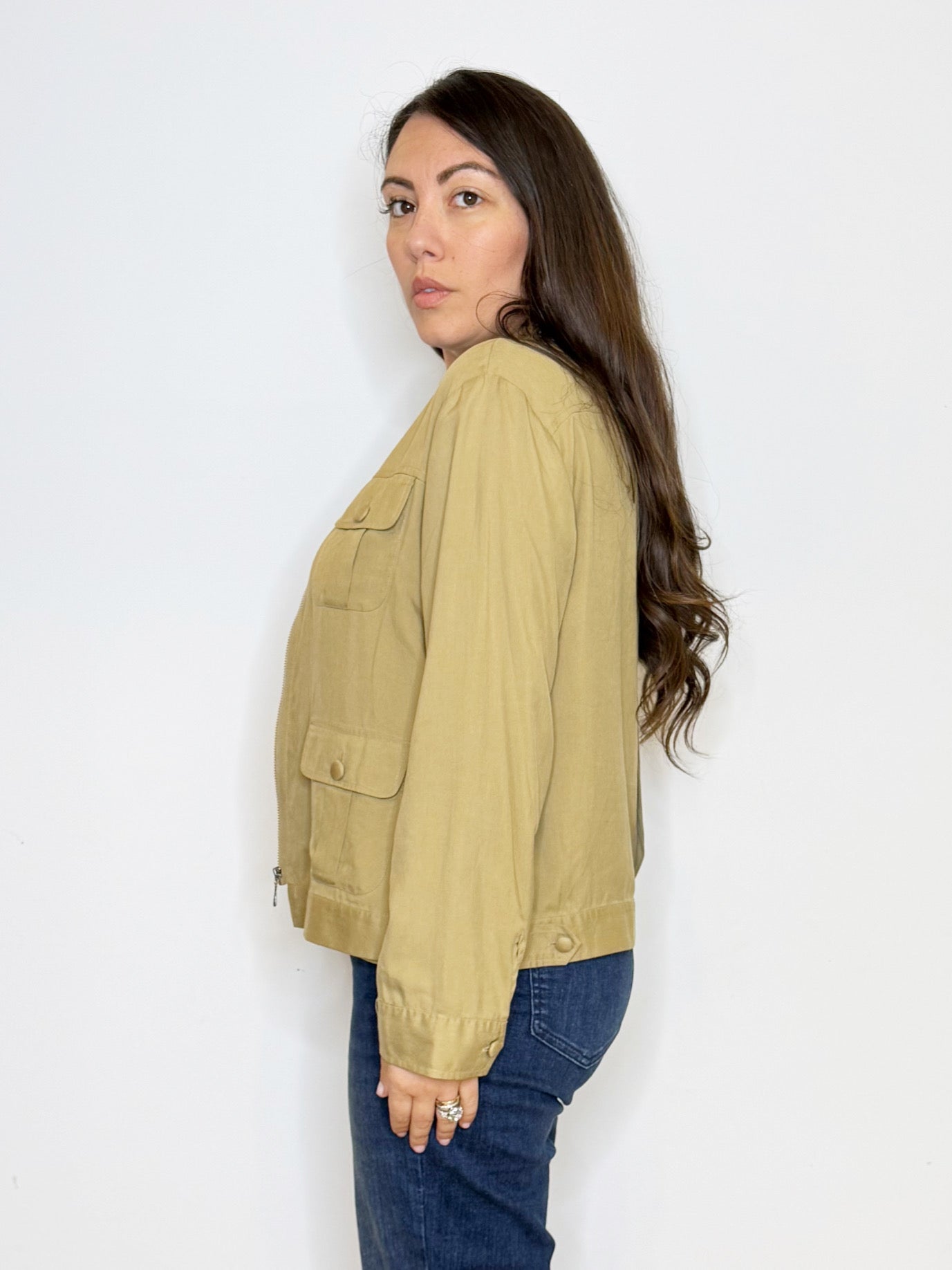 Twin set in seta khaki