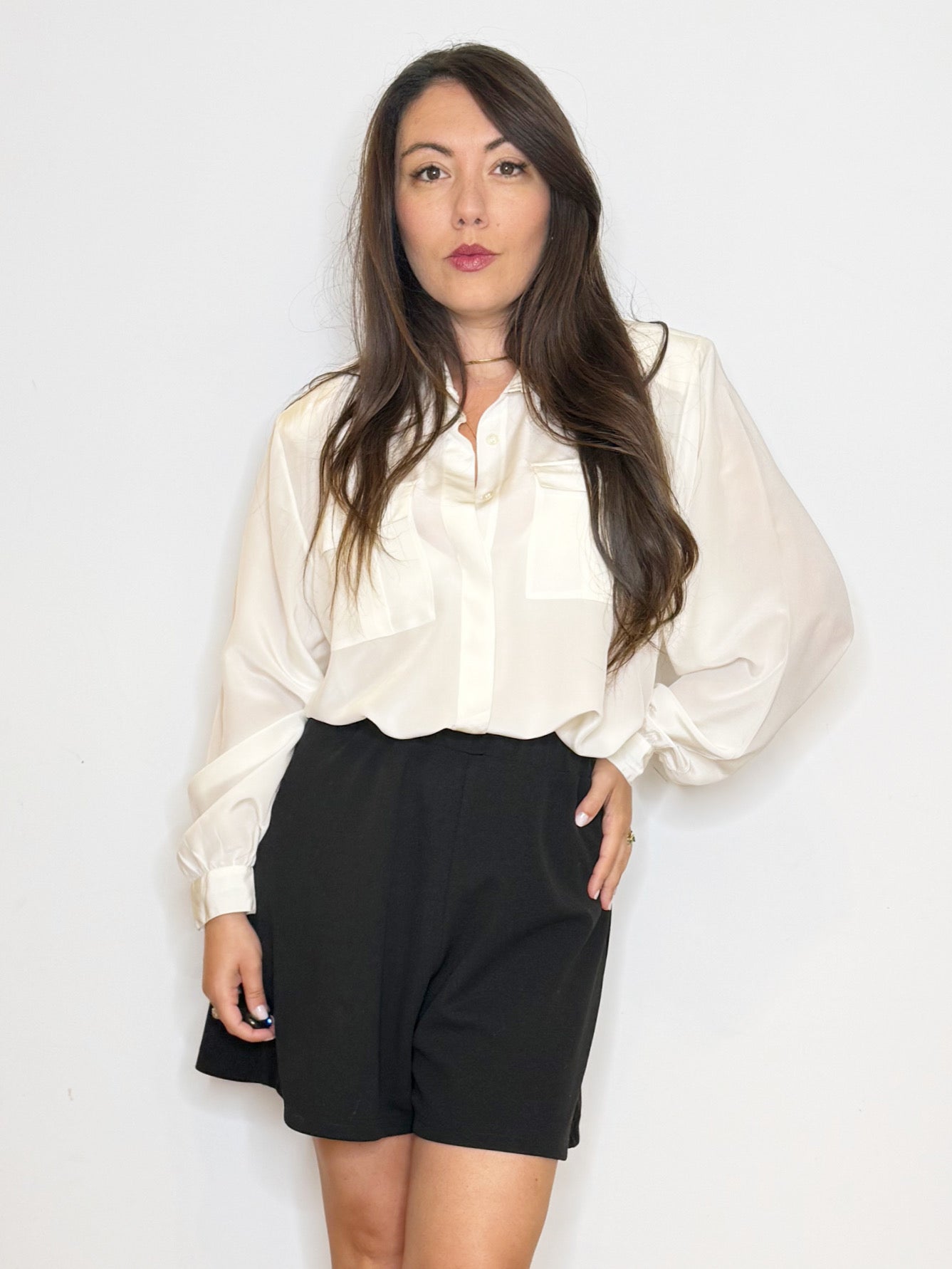 Camicia bianca in 100% seta