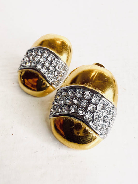 Orecchini ovali con strass