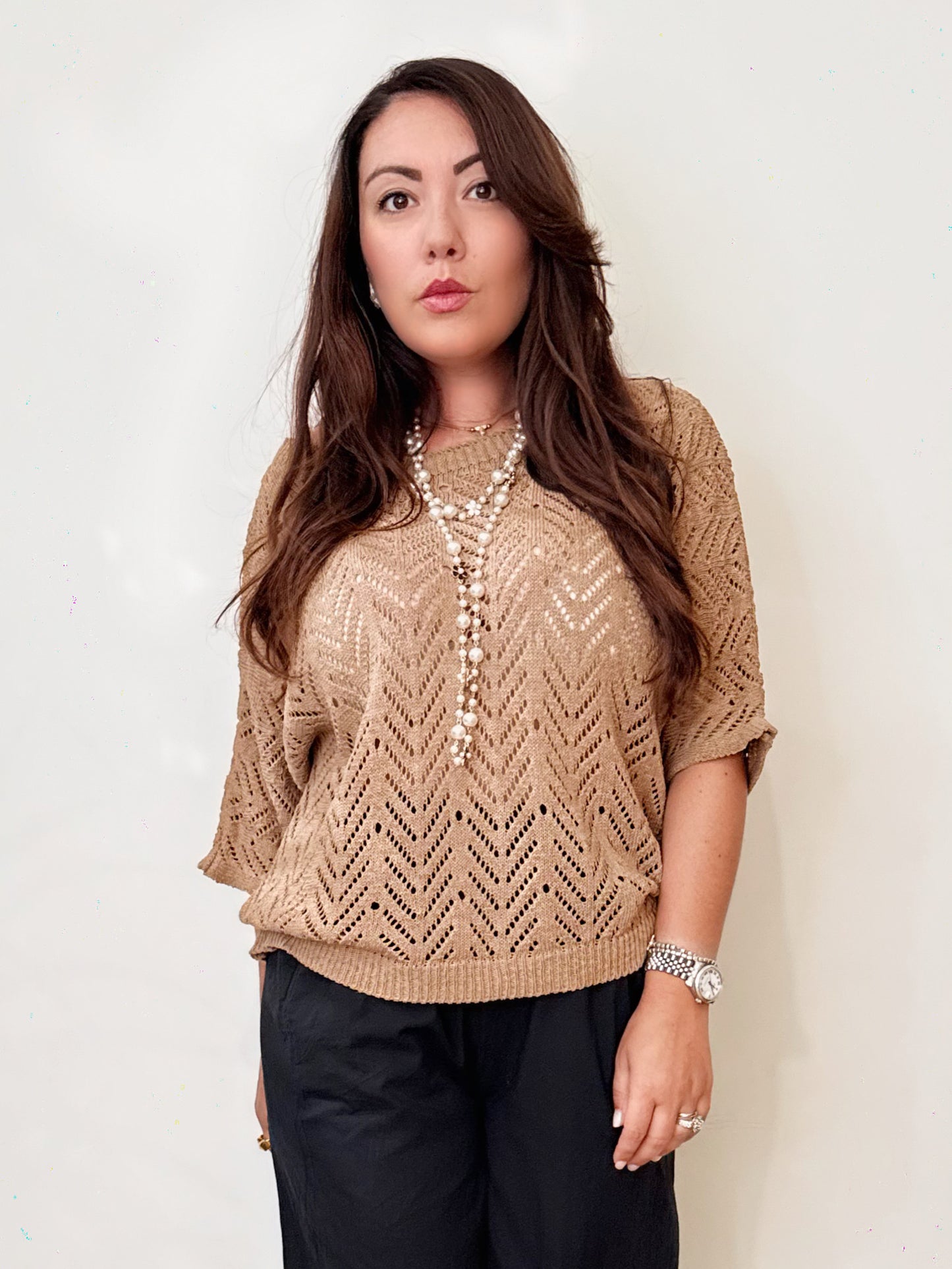 Maglia traforata 100% cotone