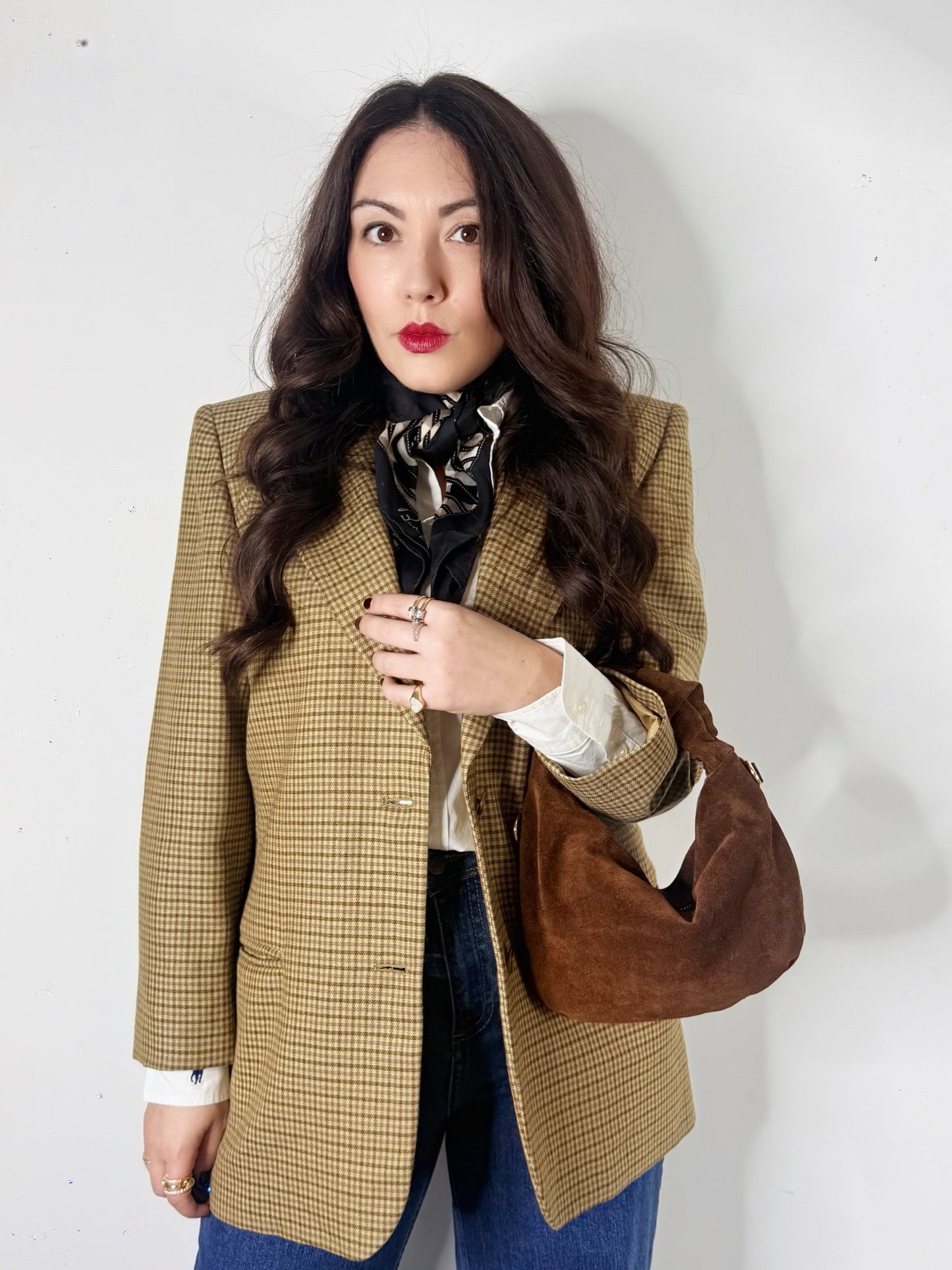 Borsa NODO in suede marrone