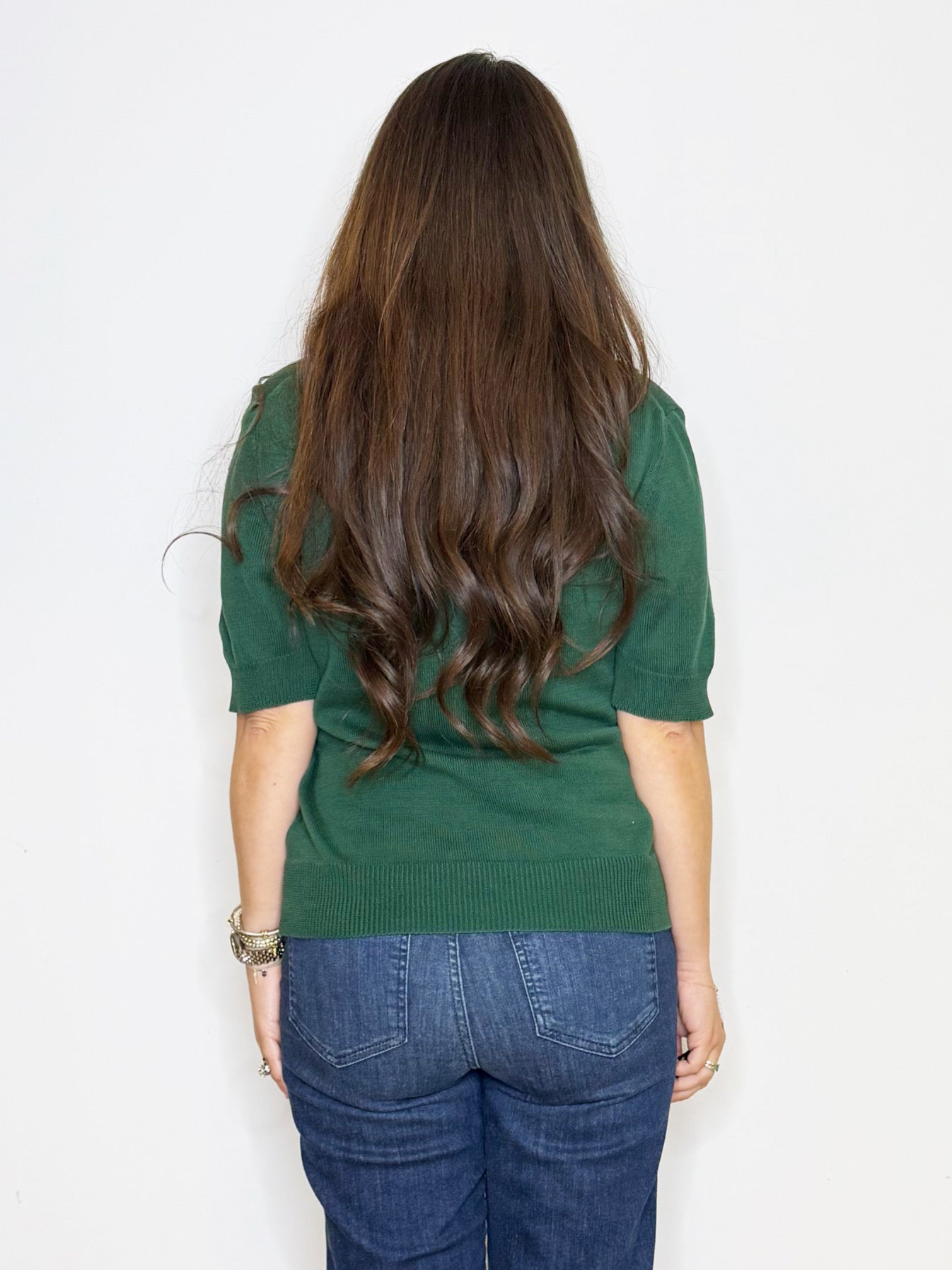 Maglia in filato verde bosco