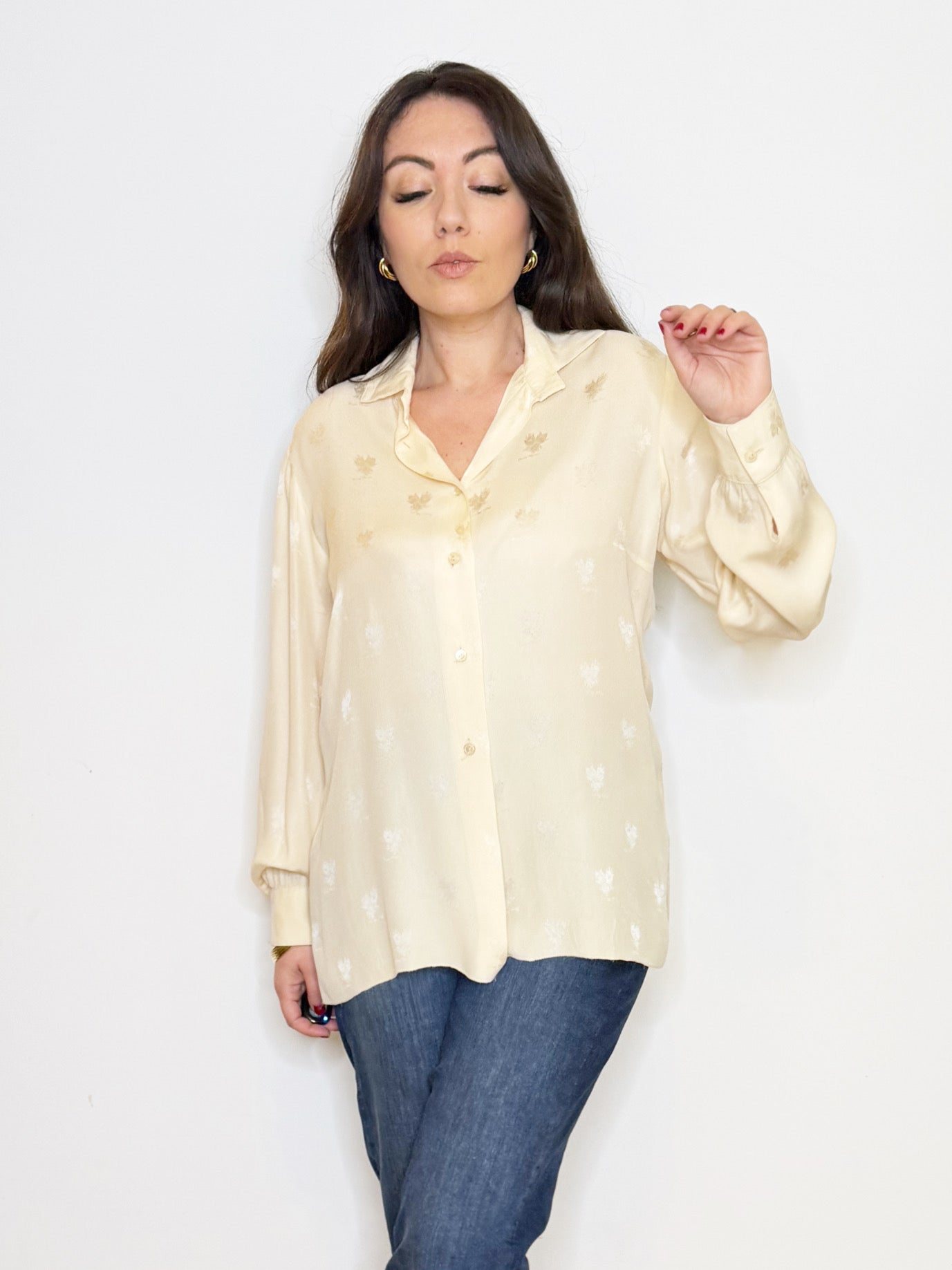 Camicia crema 100% seta