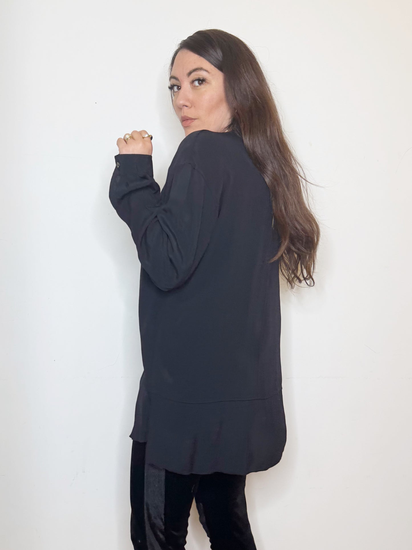 Camicia in viscosa nera