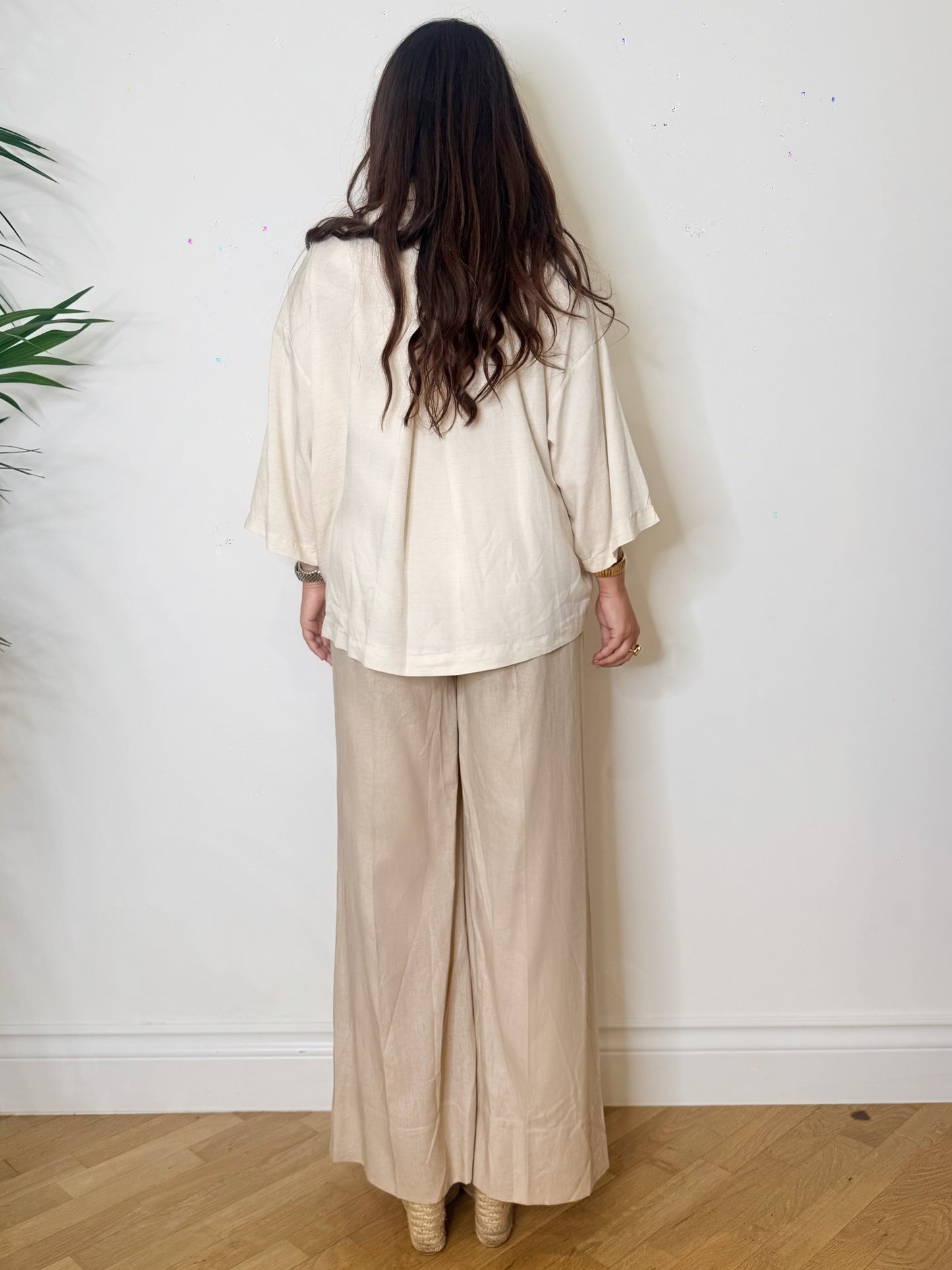 Pantalone palazzo misto lino