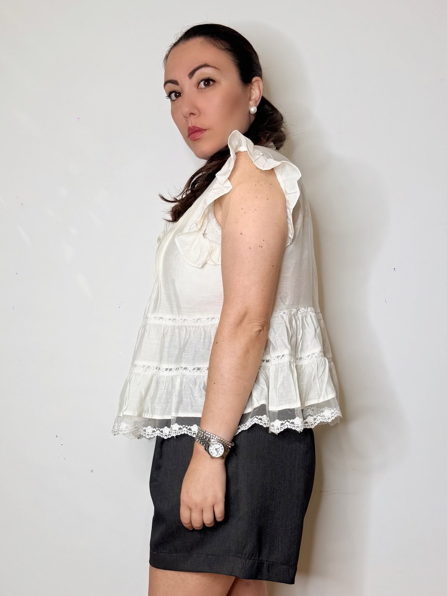 Blusa bohémien bianca
