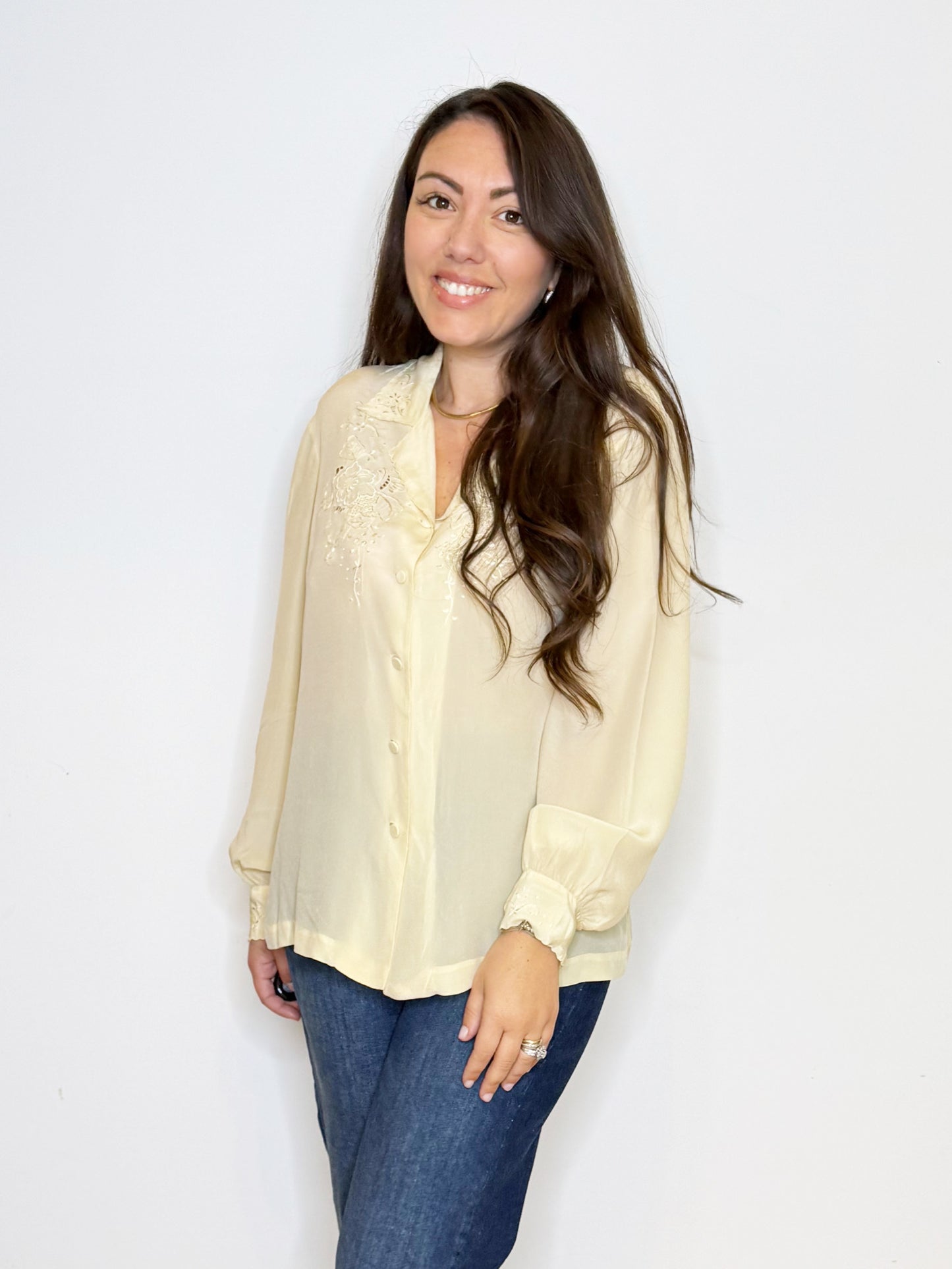 Camicia in seta con ricami