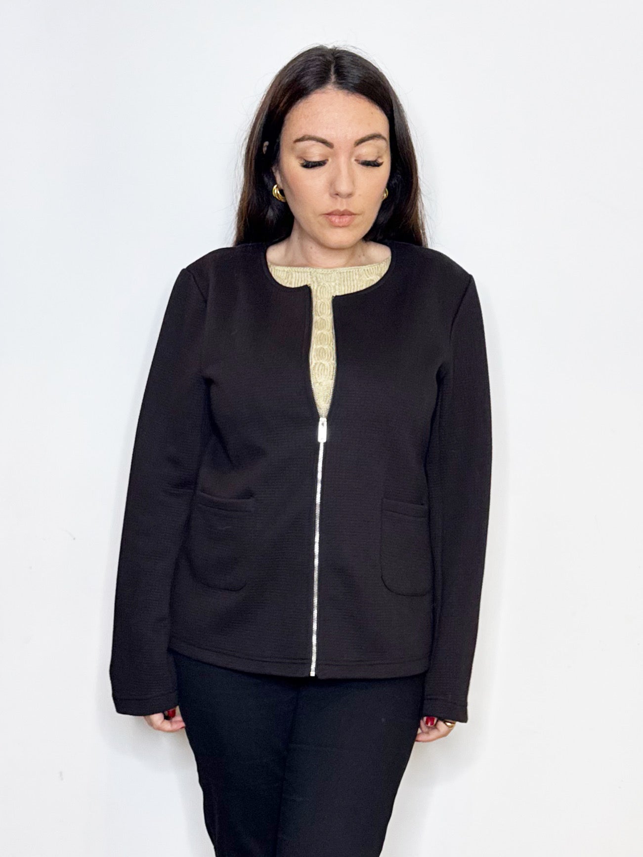 Giacca nera con zip