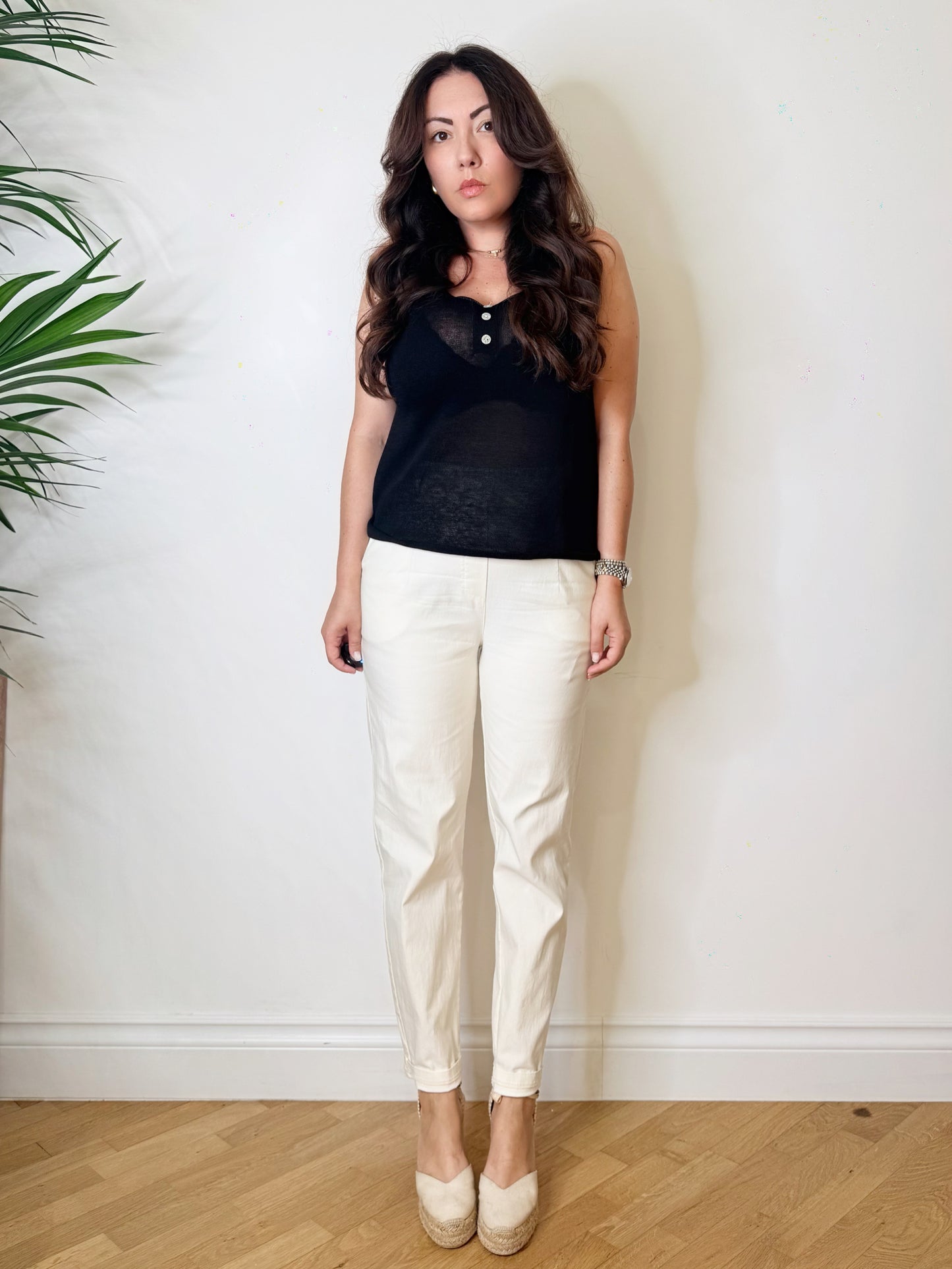 Top in maglia fine nero