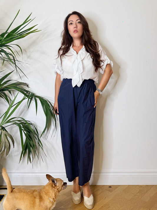 Pantalone cotone blu navy