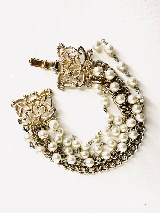 Bracciale Vintage catene e perle