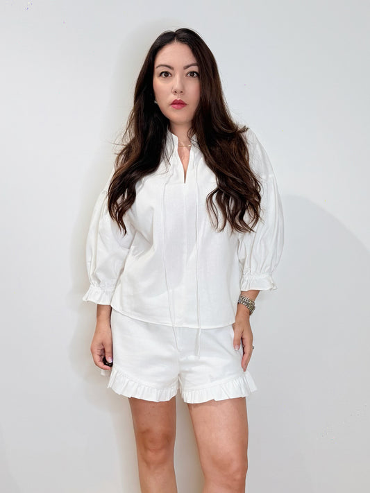 Blusa svasata misto lino