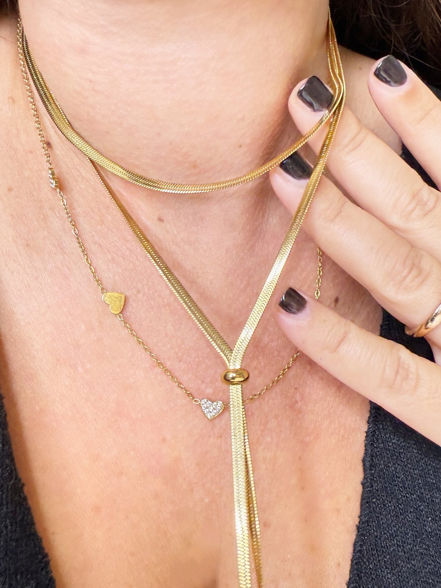 Collana saliscendi minimal gold