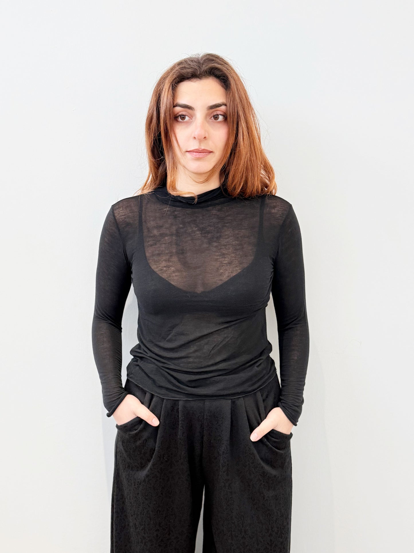 Maglia misto cashmere ultra light nera