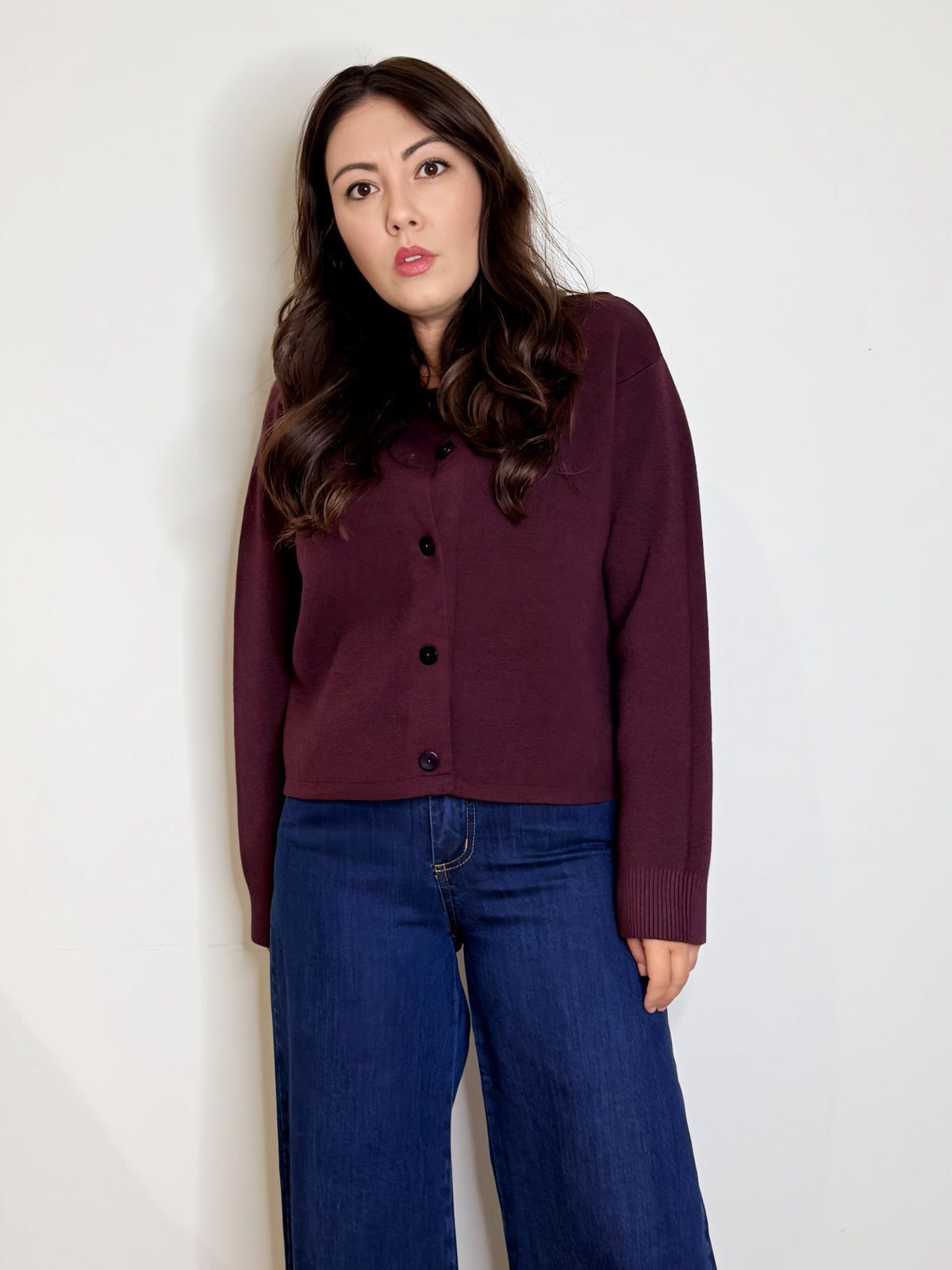 Cardigan bon ton burgundy