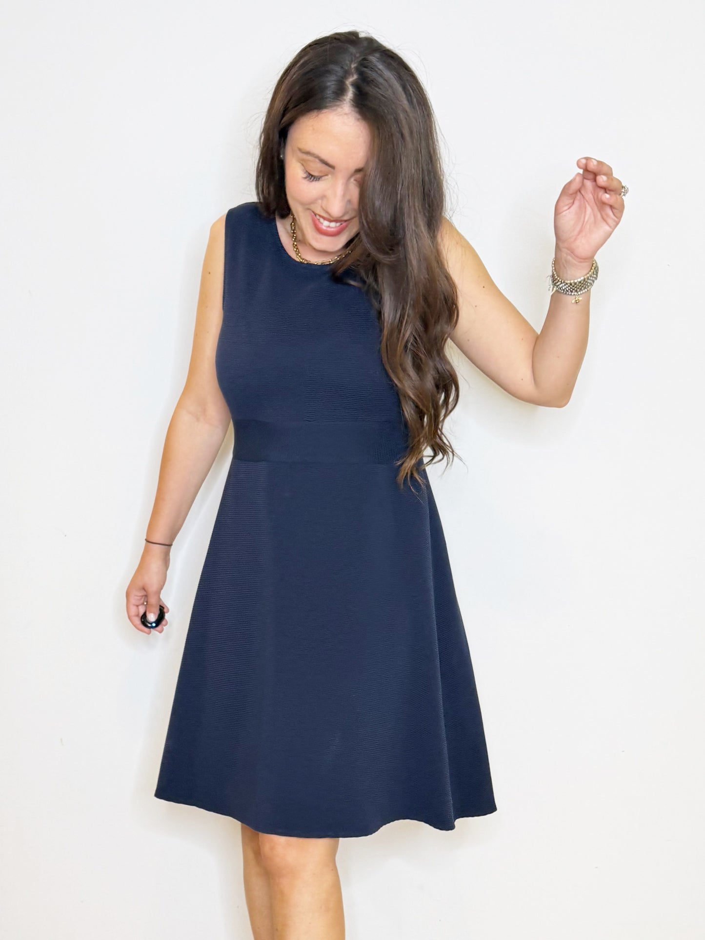Abito blu in cotone