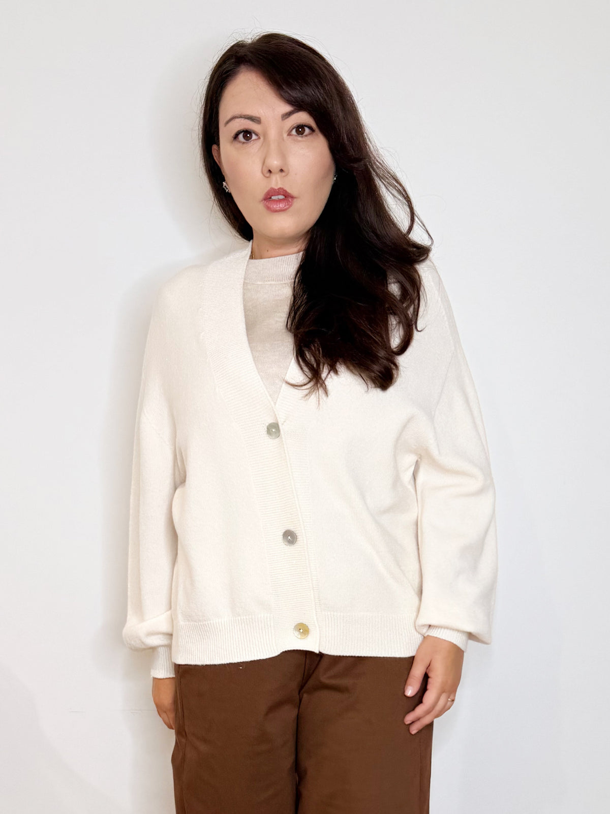 Cardigan panna