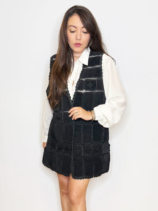 Gilet in pelle patch