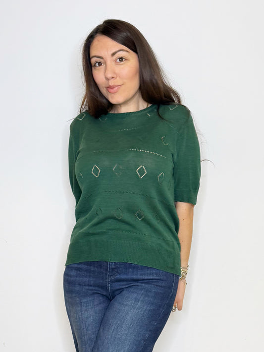Maglia in filato verde bosco