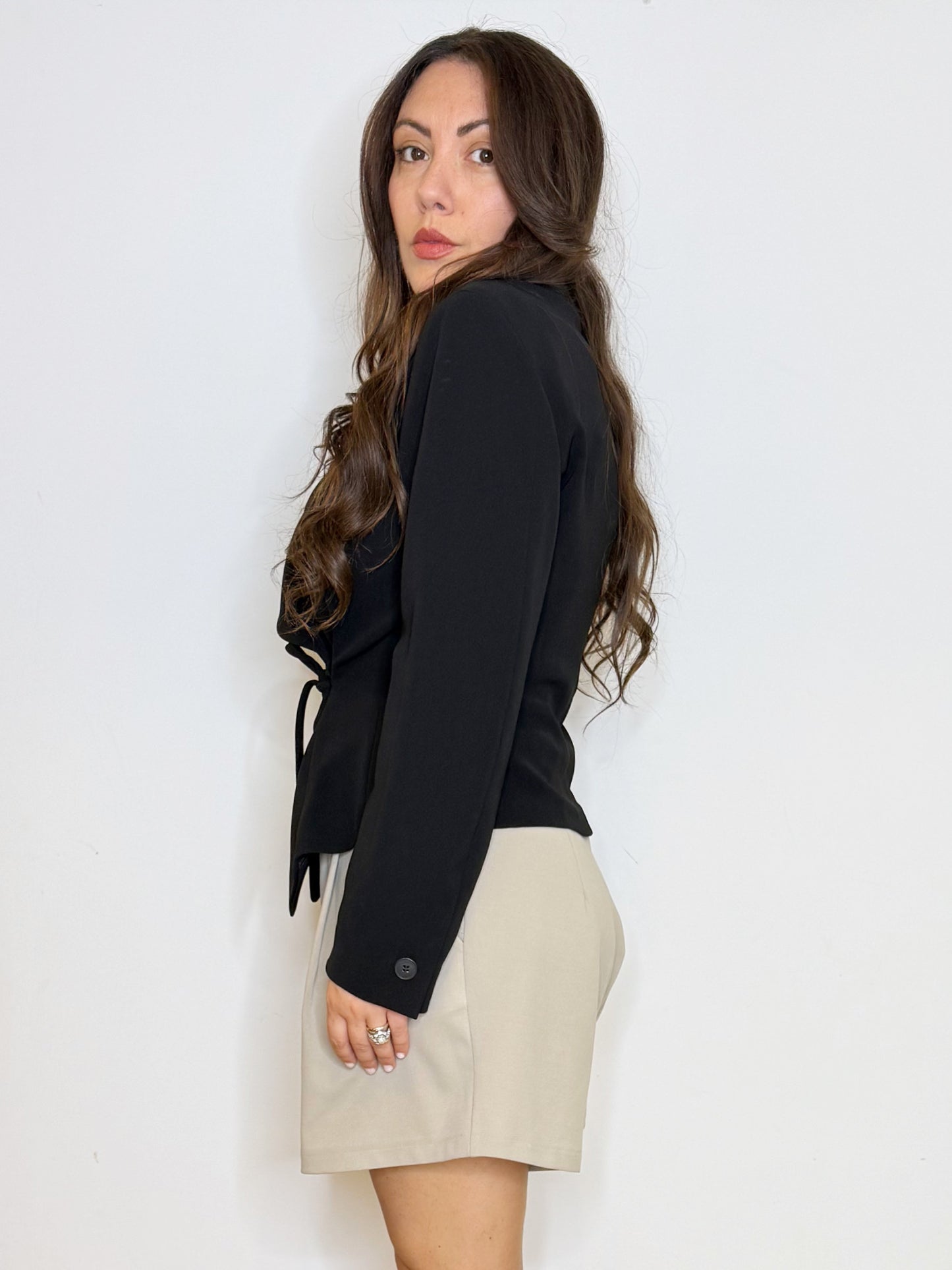 Giacca nera con fiocco Max Mara