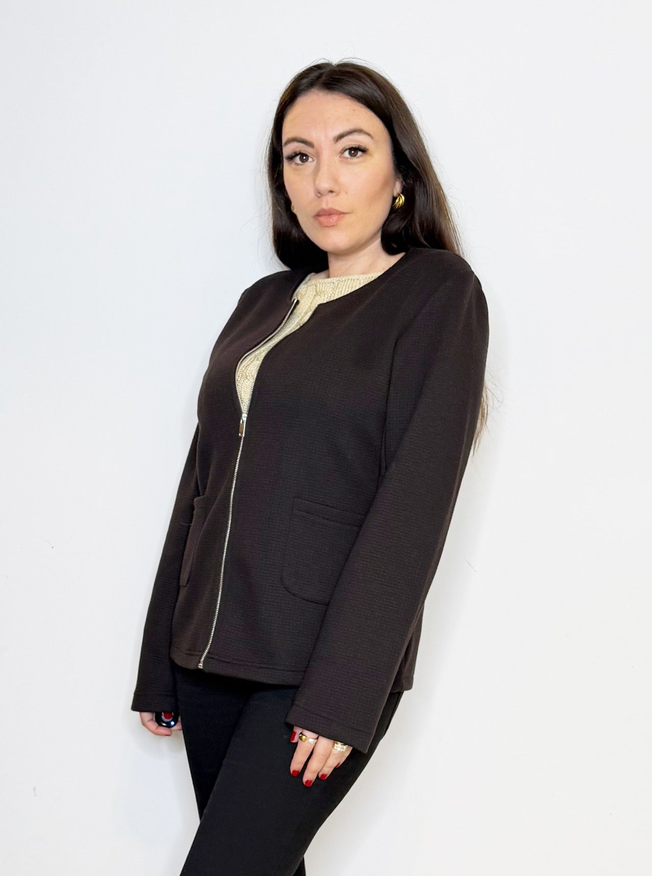 Giacca nera con zip