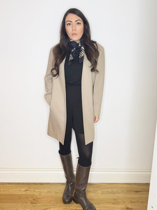 Spolverino in fresco lana beige