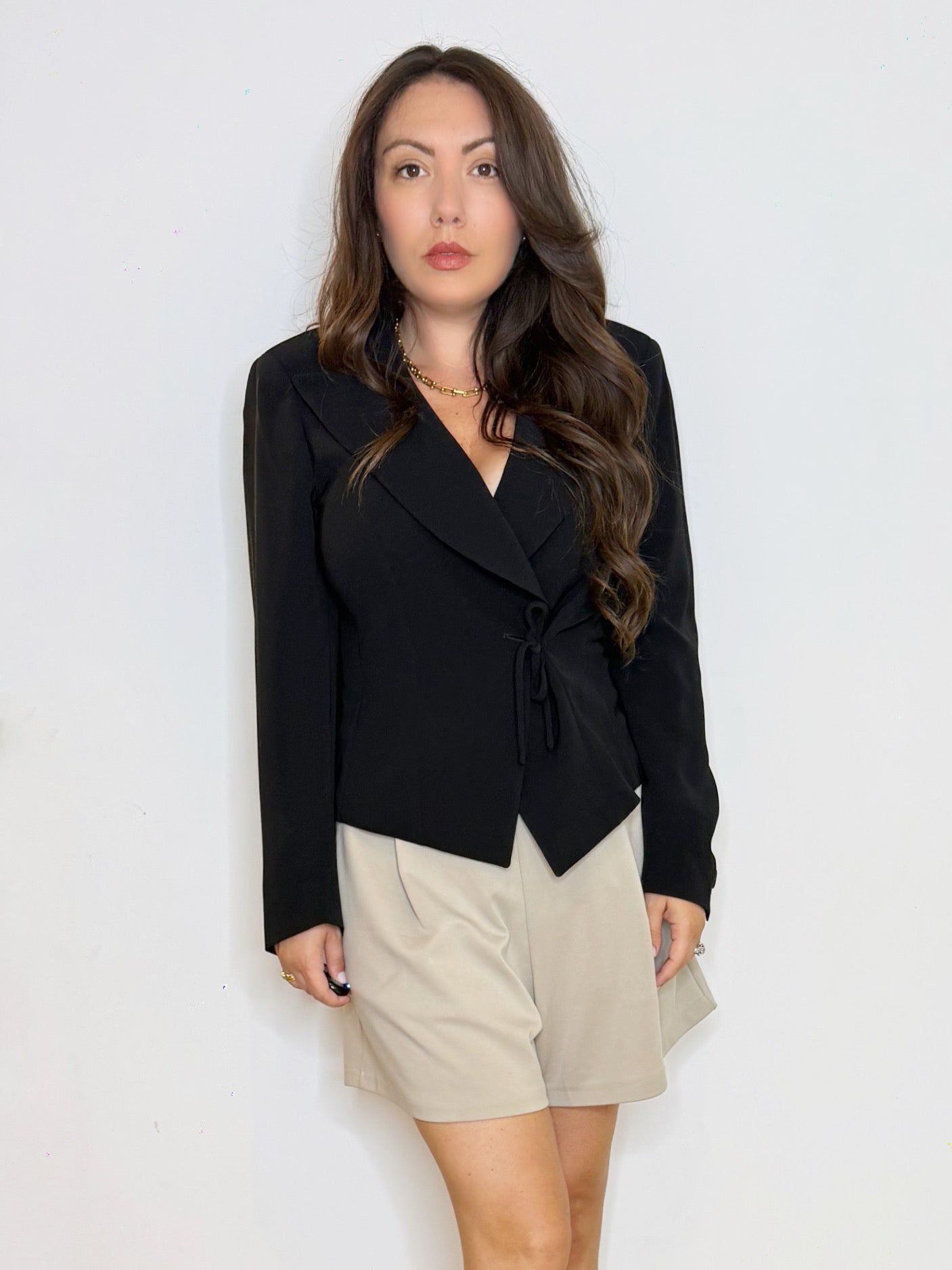 Giacca nera con fiocco Max Mara