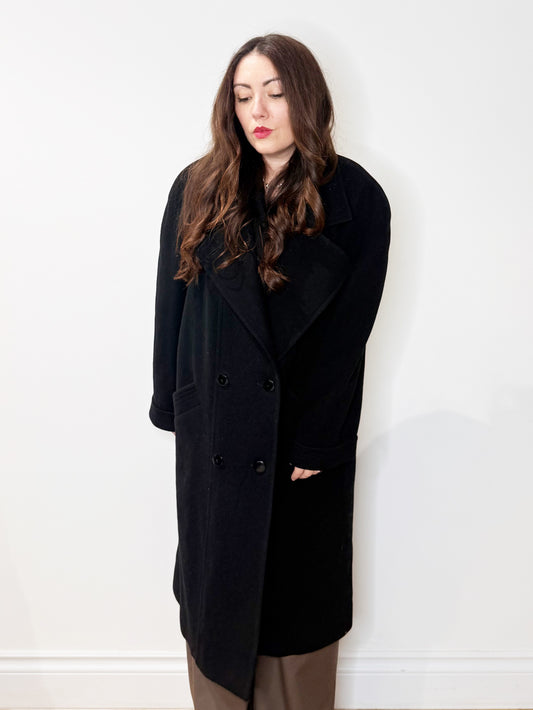 Cappotto nero lana e cashmere