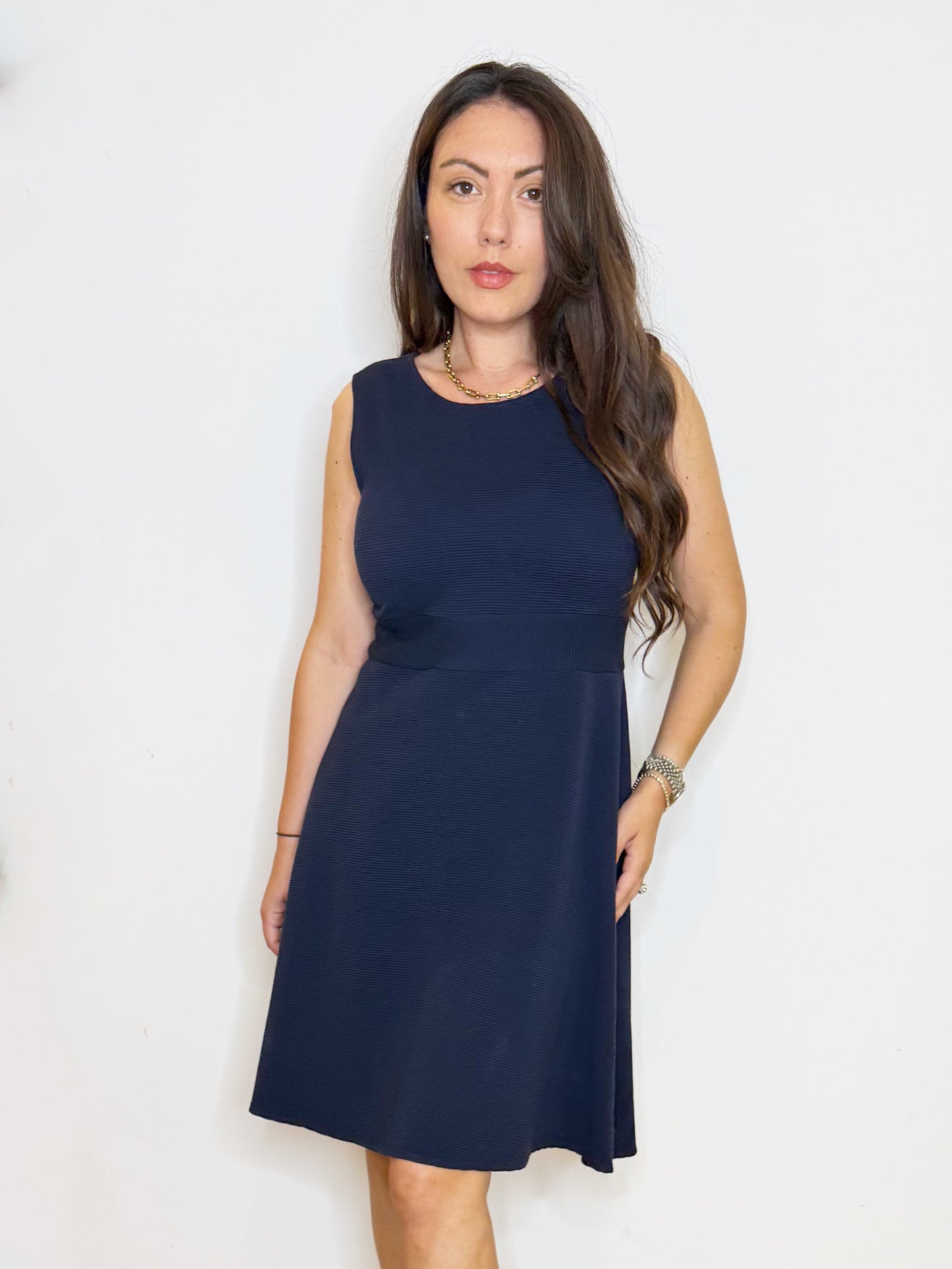 Abito blu in cotone
