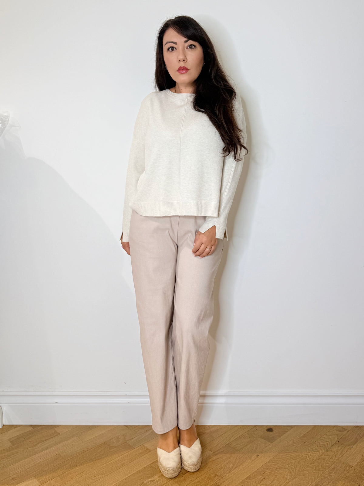 Maglia svasata panna