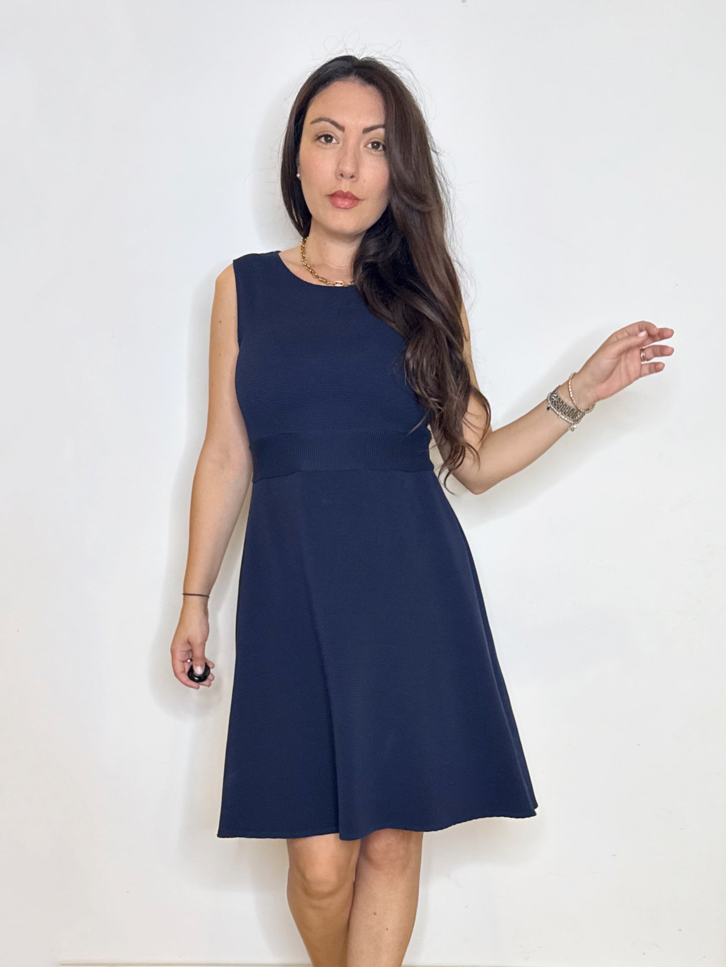 Abito blu in cotone