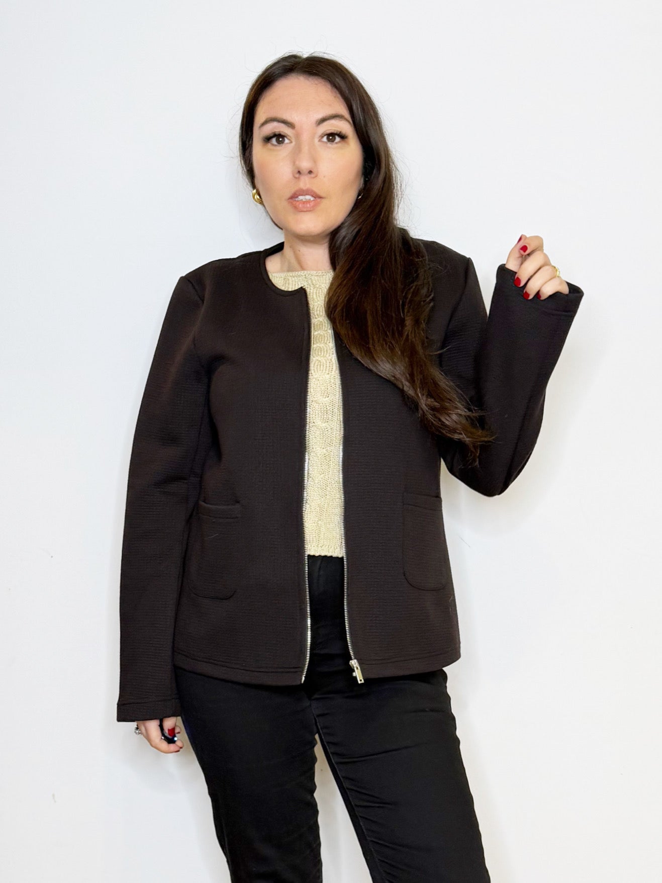 Giacca nera con zip