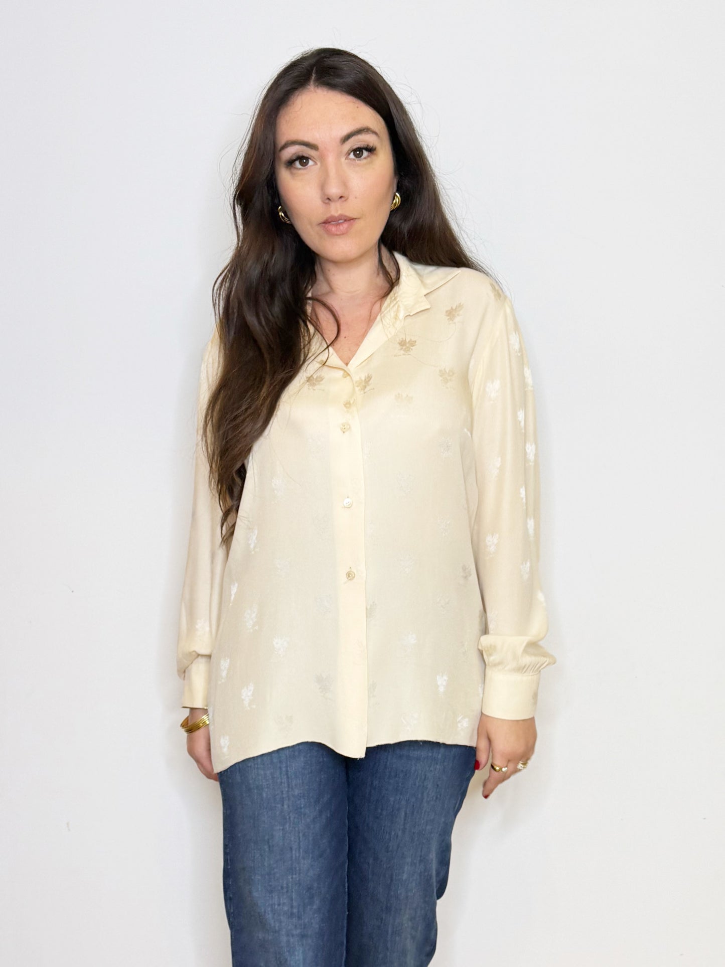 Camicia crema 100% seta