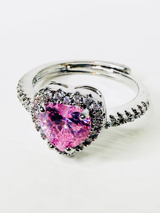 Anello cuore rosa