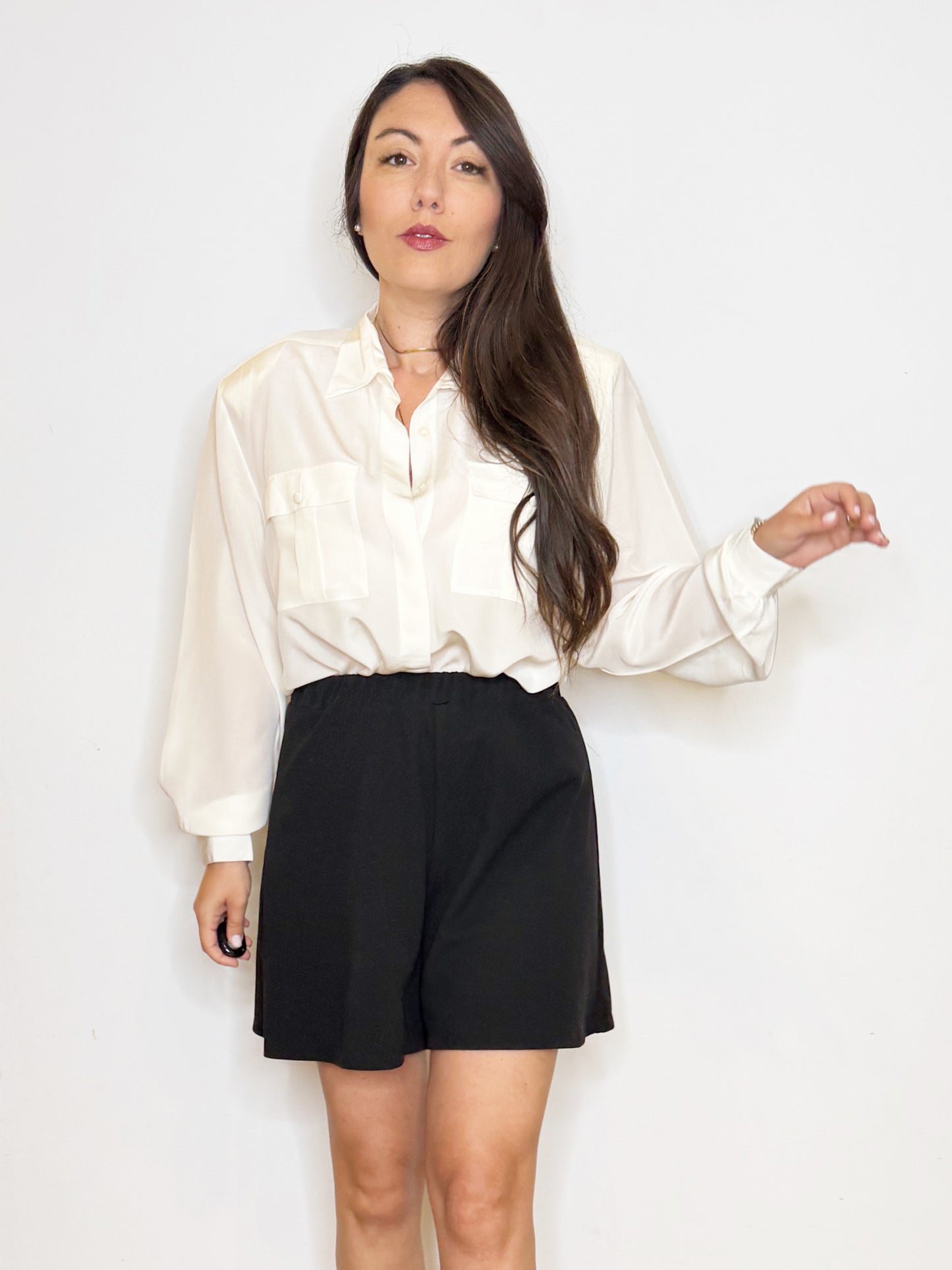Camicia bianca in 100% seta