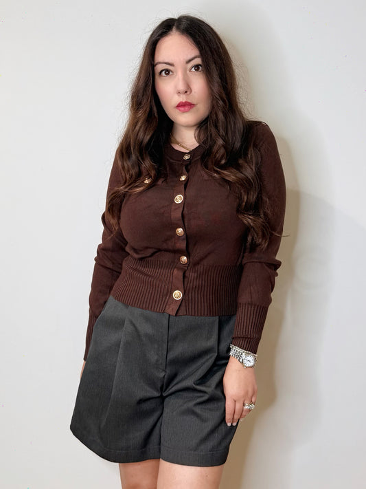 Cardigan bon ton cioccolato