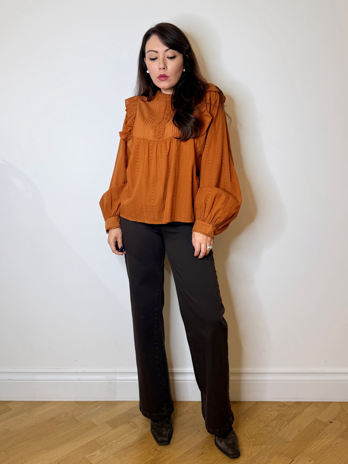 Camicia bohemien cotone zucca
