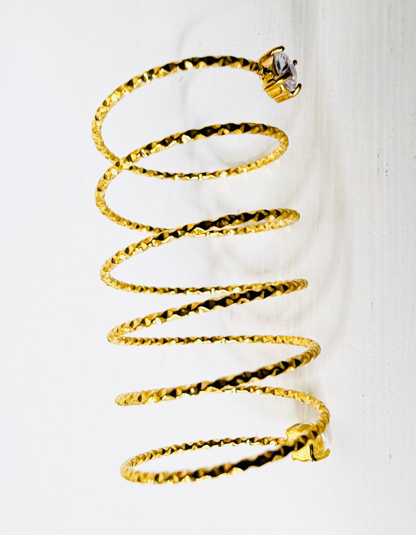 Anello spirale con strass