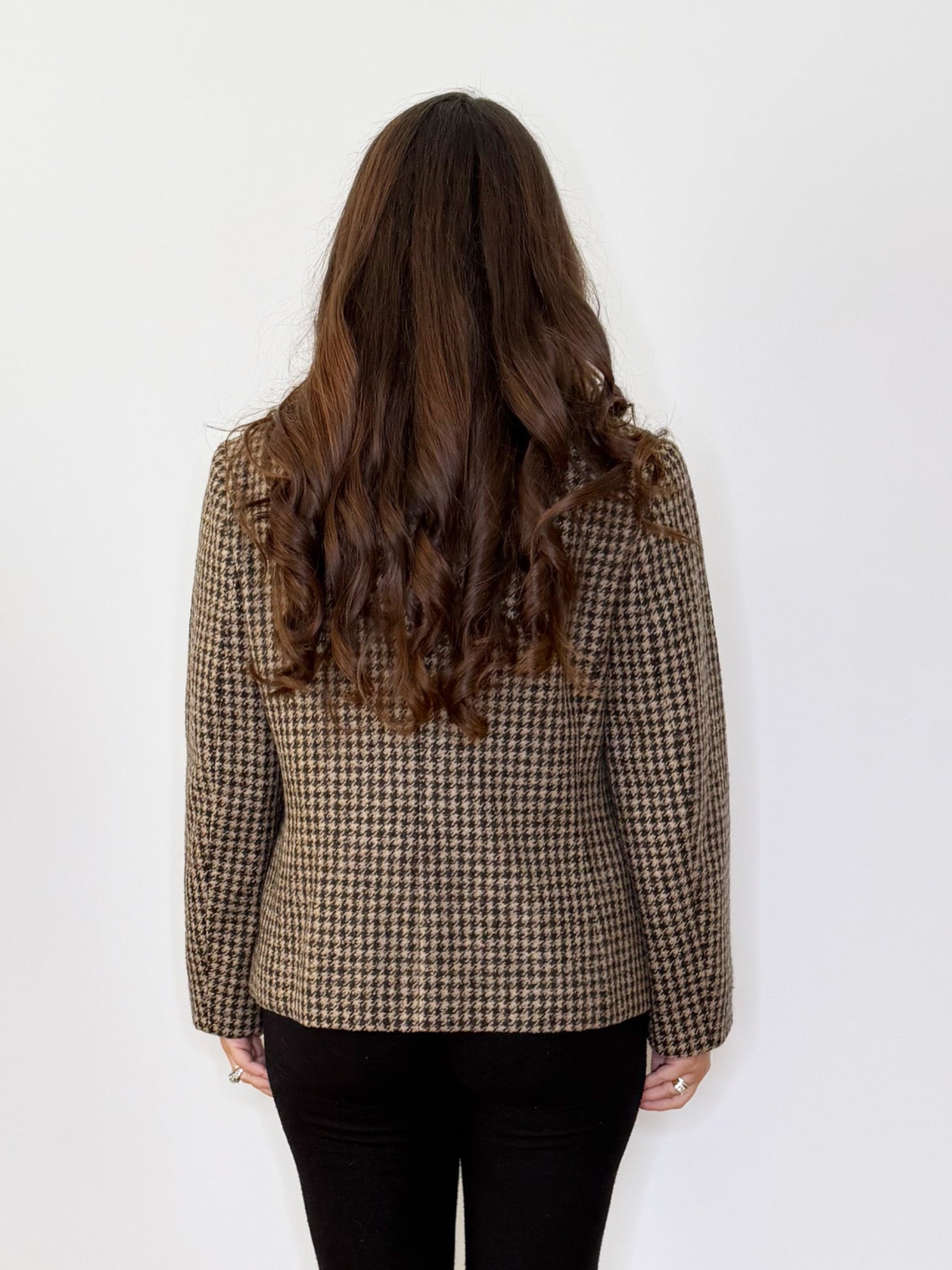 Giacca pied de poule in lana