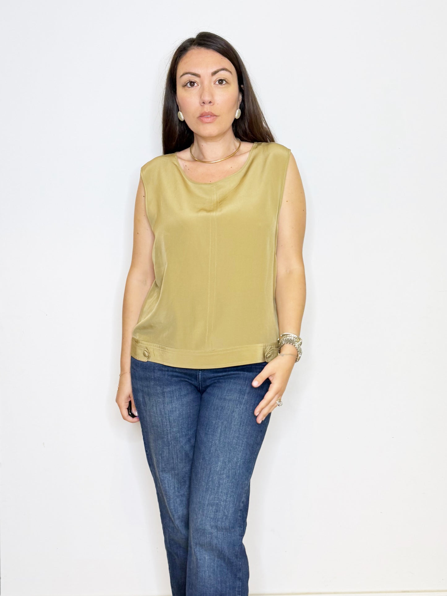 Twin set in seta khaki