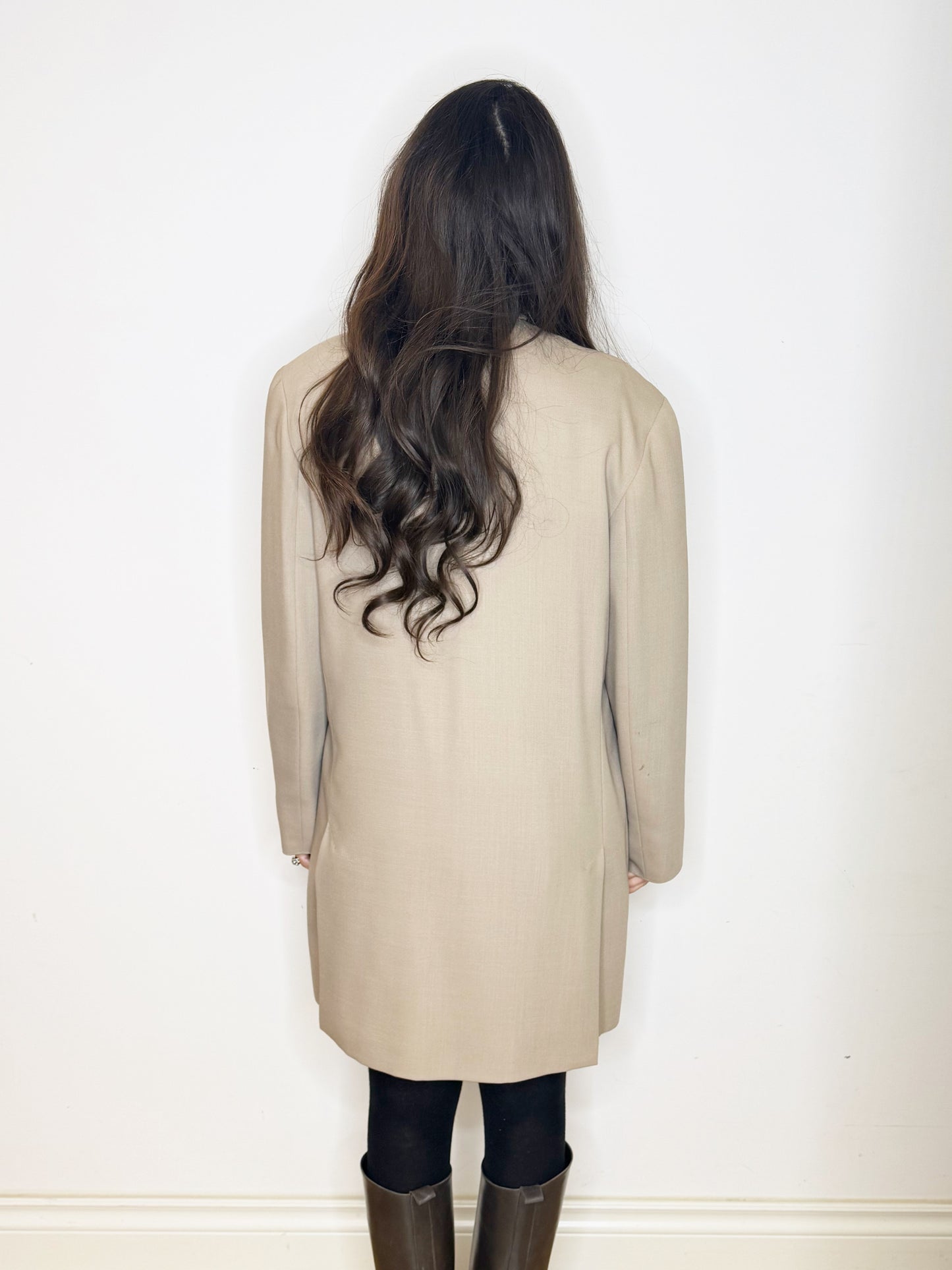 Spolverino in fresco lana beige