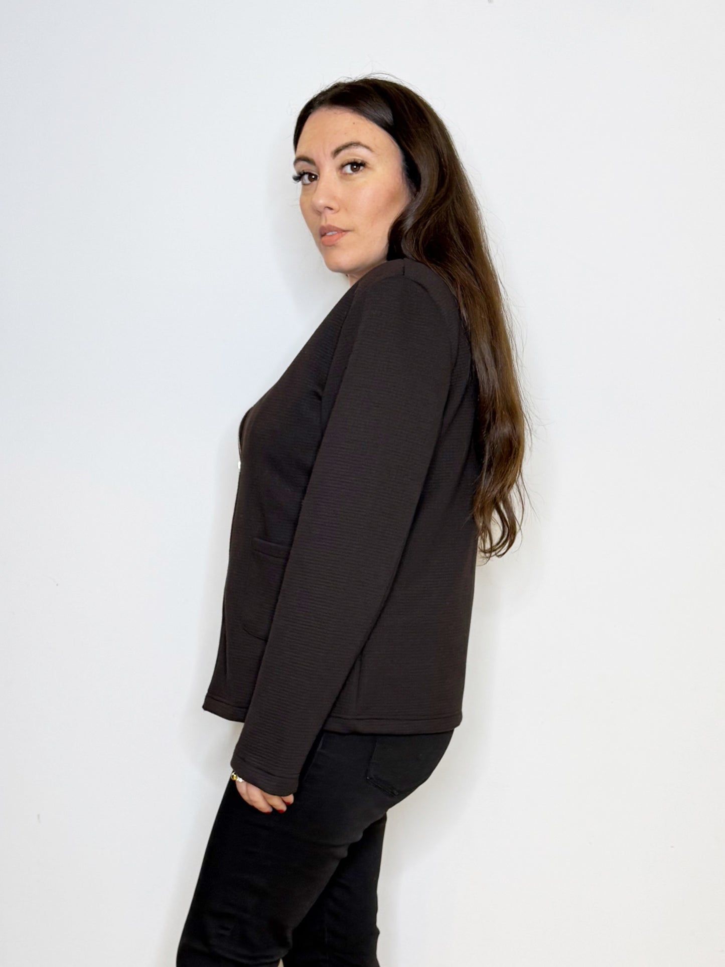 Giacca nera con zip
