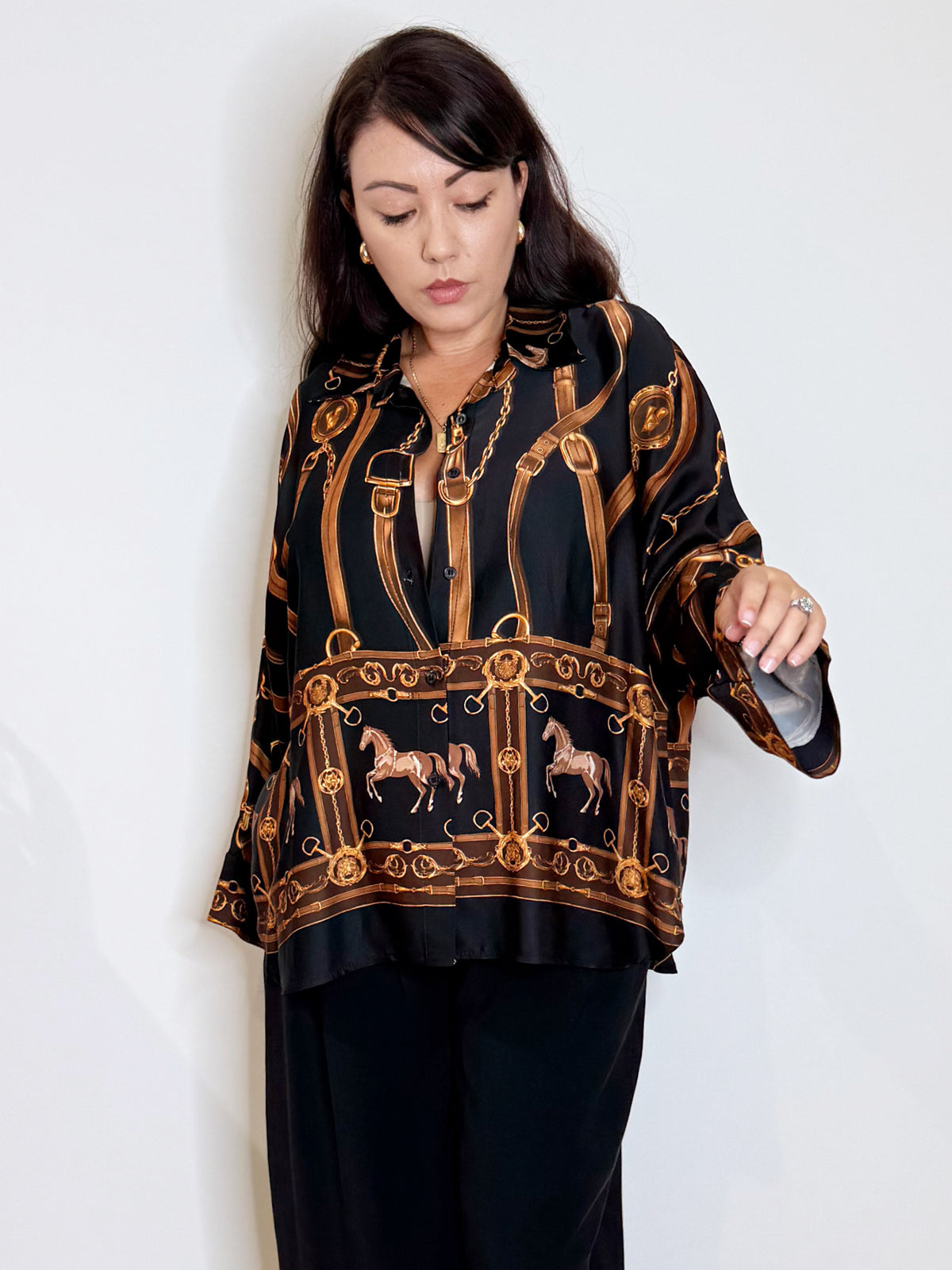 Camicia stampa equestre